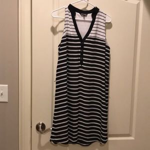 Express Black & White Stripe Shirt dress.